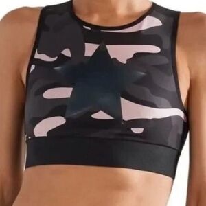 Ultracor knockout black camo star cropped tank/ sports bra top